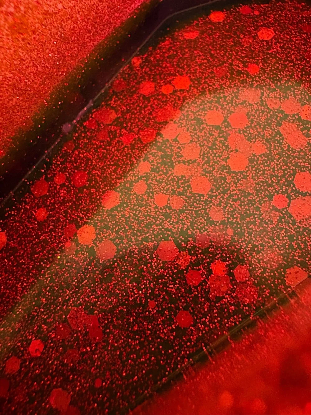 Handmade Red Glitter Resin Coffin Trinket Dish